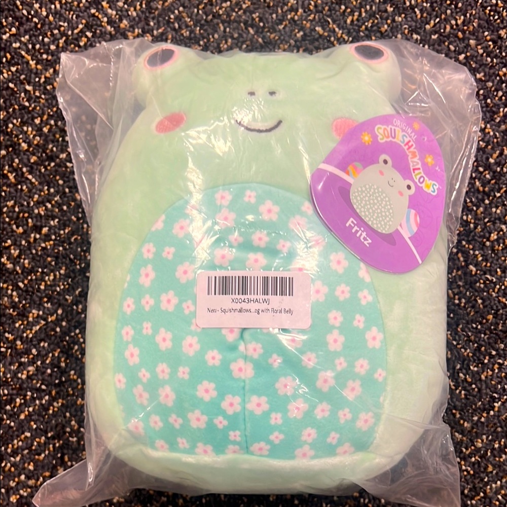 Original Squishmallows Easter Fritz The Frog Floral Belly 8" Plush